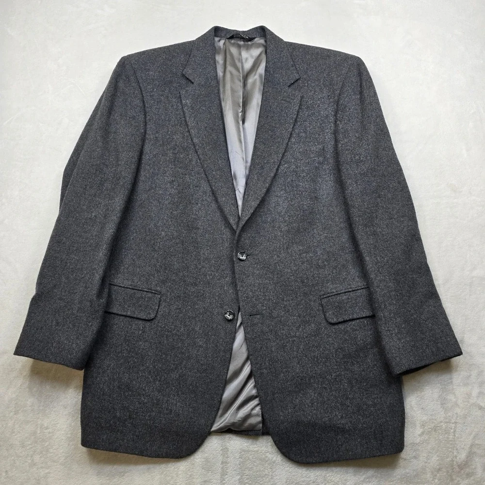 JsS A‎ Bank Gordon Camel Hair Blazer Mens 44L 44 Gray Sport Coat Jacket Soft!